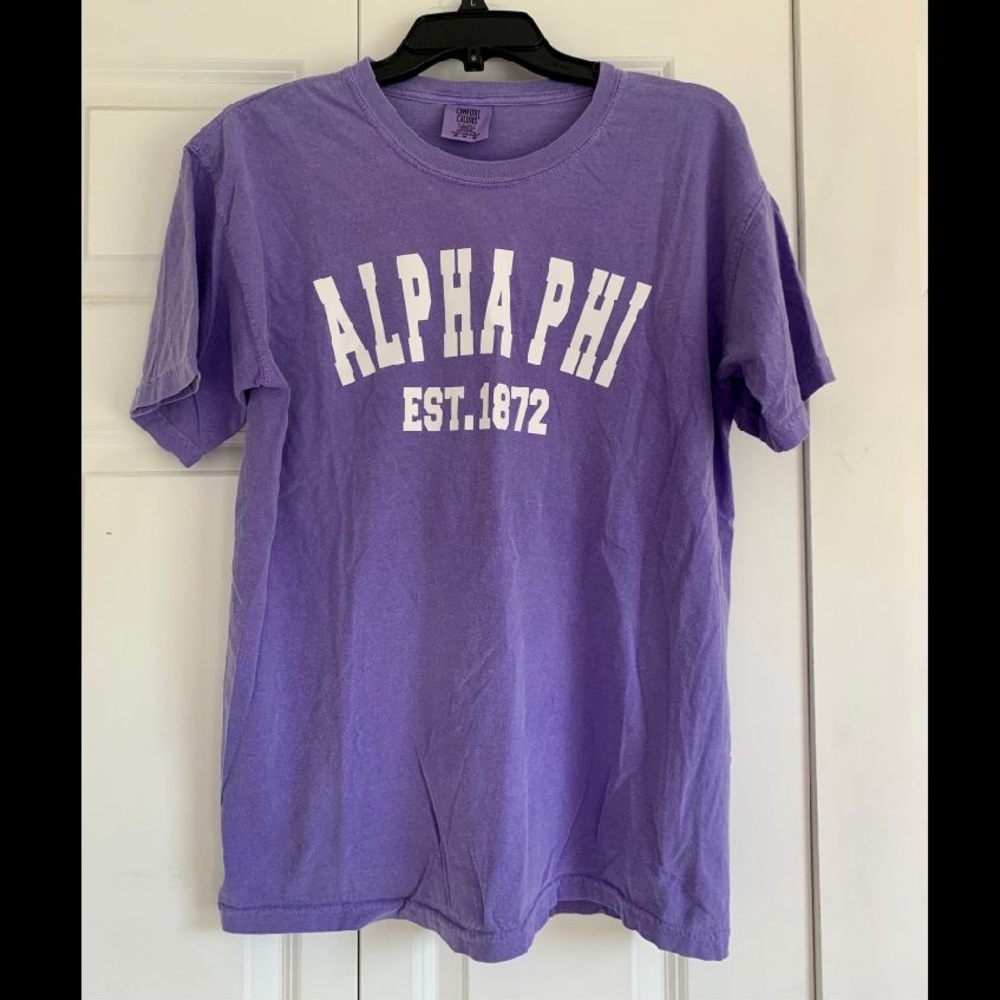 Purple Comfort Colors Alpha Phi Sorority Tee
